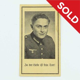 SOLD WW2 German Army Remembrance Card - Bauer . GD406