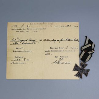 WW1 German Iron Cross 2nd Class w/Document . GO5222