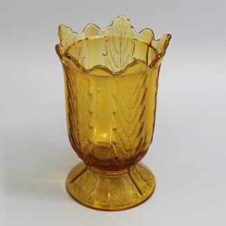 Vintage Glass Pillar Candle Holder . ANT294