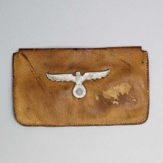 WW2 Leather Wallet w/German Customs Visor Eagle . EFL4892