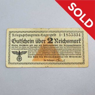 SOLD WW2 German POW Money - 2 Reichsmark . GD1071