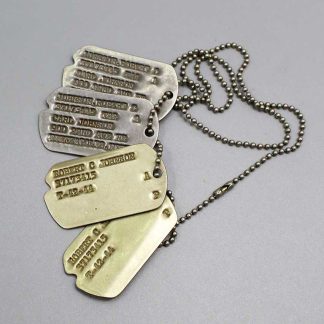 US WW2 NoK ID Tags w/Chain . FLU5135
