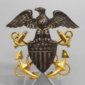 US Navy Officer Visor Insignia Bancroft Sterling . FLU5137